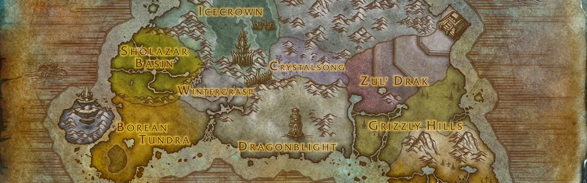 Map of the Northrend continent